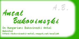 antal bukovinszki business card